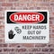 Signmission Keep Hands Out Of Machinery Danger Sign, Plastic, 10in W x 7in L, 2PK OS-2PACK-DS-P-710-L-1394 - alternate 3